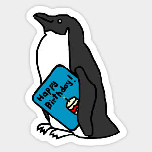 Cute Penguin with Birthday Greetings Sticker